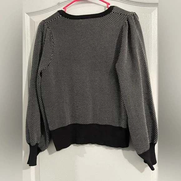 Adrianna Papell Black and White Knit Top size M - Picture 6 of 7